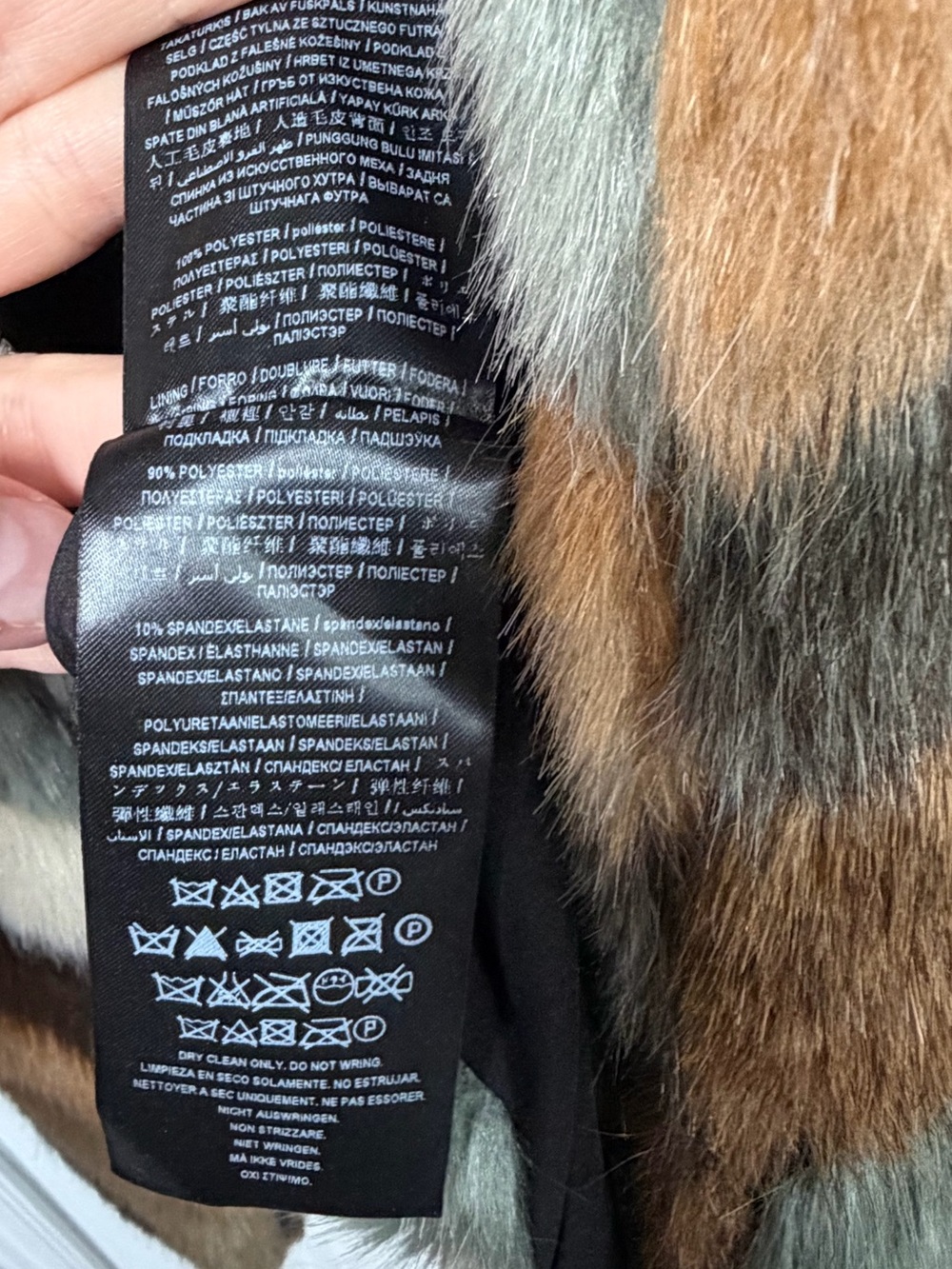 Guess Multi-Color Chevron Faux Fur Jacket - Picture 10 of 11